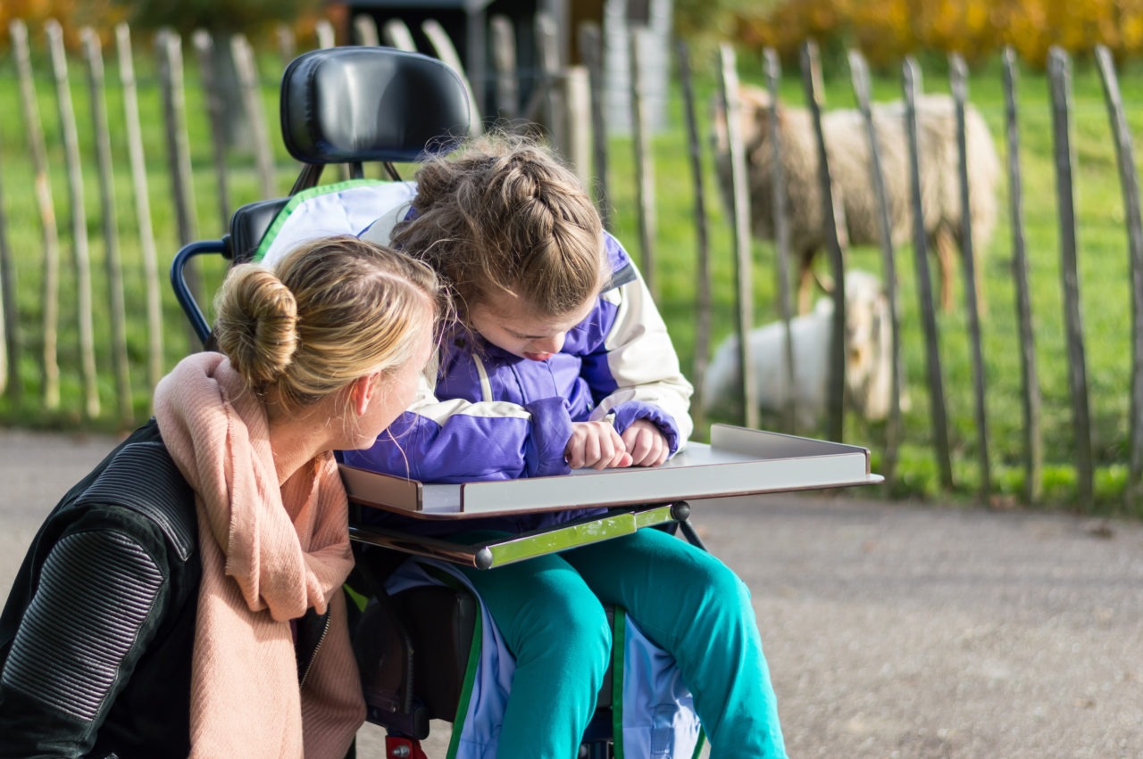 Caring for a disabled child in a wheelchair