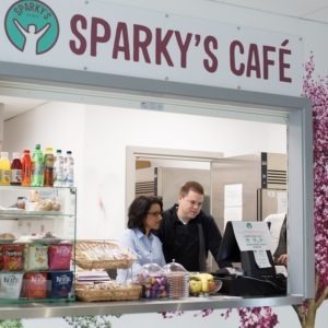 Ben at work in Sparky's Café
