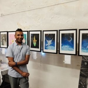 Partick at his Art Therapy exhibition