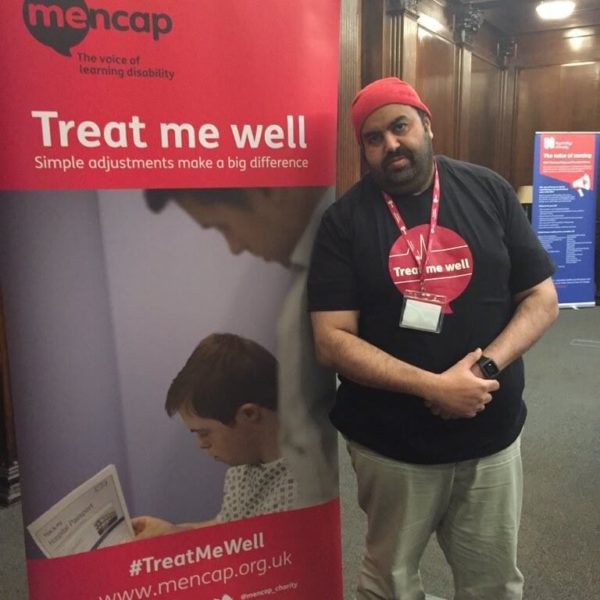 Youssef showing his support for the Treat Me Well campaign