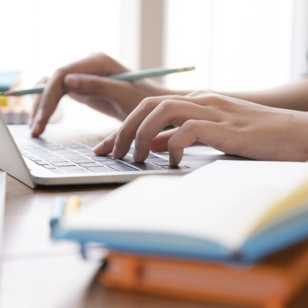writing cover letter on computer