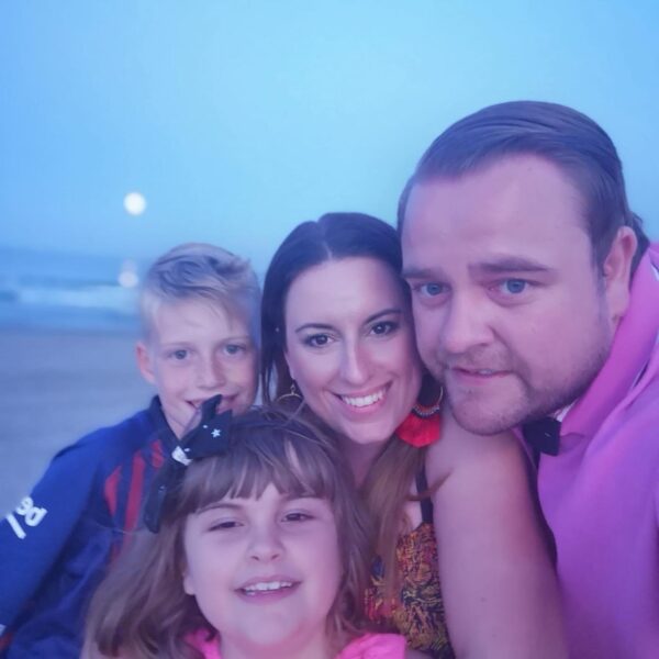 Gemma Bryan and family on their school journey
