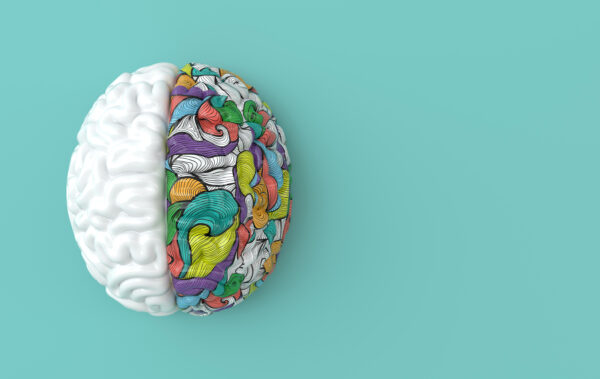 brain with creative colours